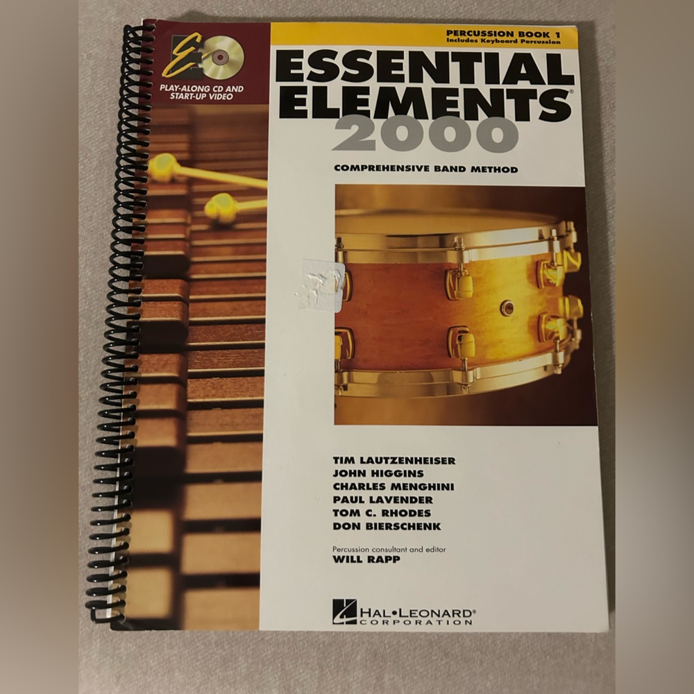 NWT Band percussion / drum teaching book 1.  Beginning. Includes CD.